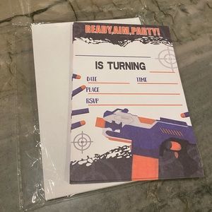 NERF Styled Birthday Party Invitations with Envelopes (11 count)